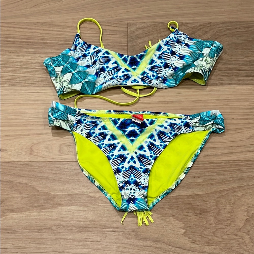 Carter Women's Bikini - Blue and Yellow